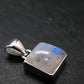 Natural Glow From Inside Moonstone Silver Plated Pendant - 0.7" - 2.57 Grams