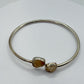 Raw Herderite Open Bangle – Natural Crystal Sterling Silver Cuff Bracelet - Weight 4.70 g