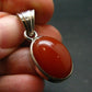 Gem from A Poem by Goethe!! Orange - Red Round Shape Carnelian Sterling Silver Pendant - 1.2"