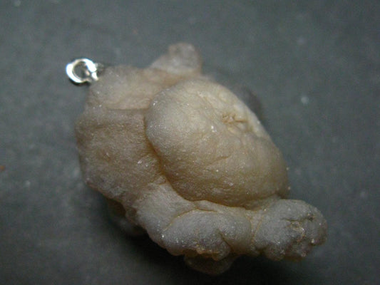 Truffle Chalcedony!! Spheroidal Chalcedony Nodules Crystal Silver Pendant From Morocco - 1.6"