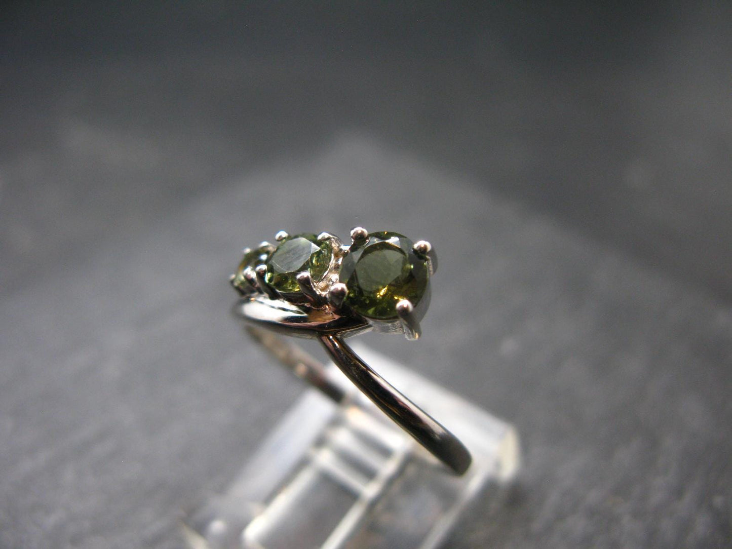 Moldavite Sterling Silver Ring From Czech Republic - Size 5.5 - 2.22 Grams