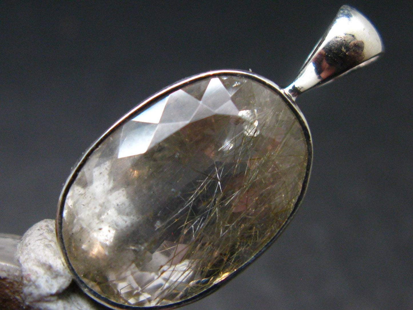 Gem Phenakite Phenacite Facetted Pendant from Madagascar - 4.92 Grams - 1.1"