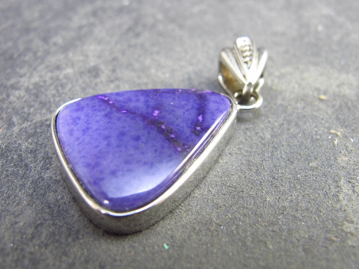 Sugilite Silver Pendant From South Africa - 1.2" - 5.0 Grams
