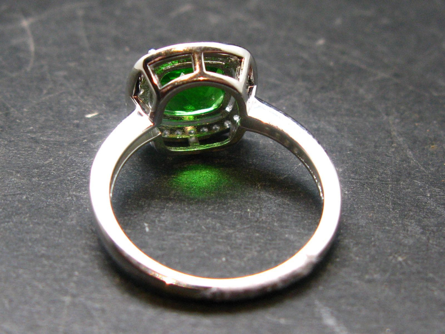 Helenite Gaia Stone Gem Sterling Silver Ring From Washington - Size 7 - 2.56 Carats