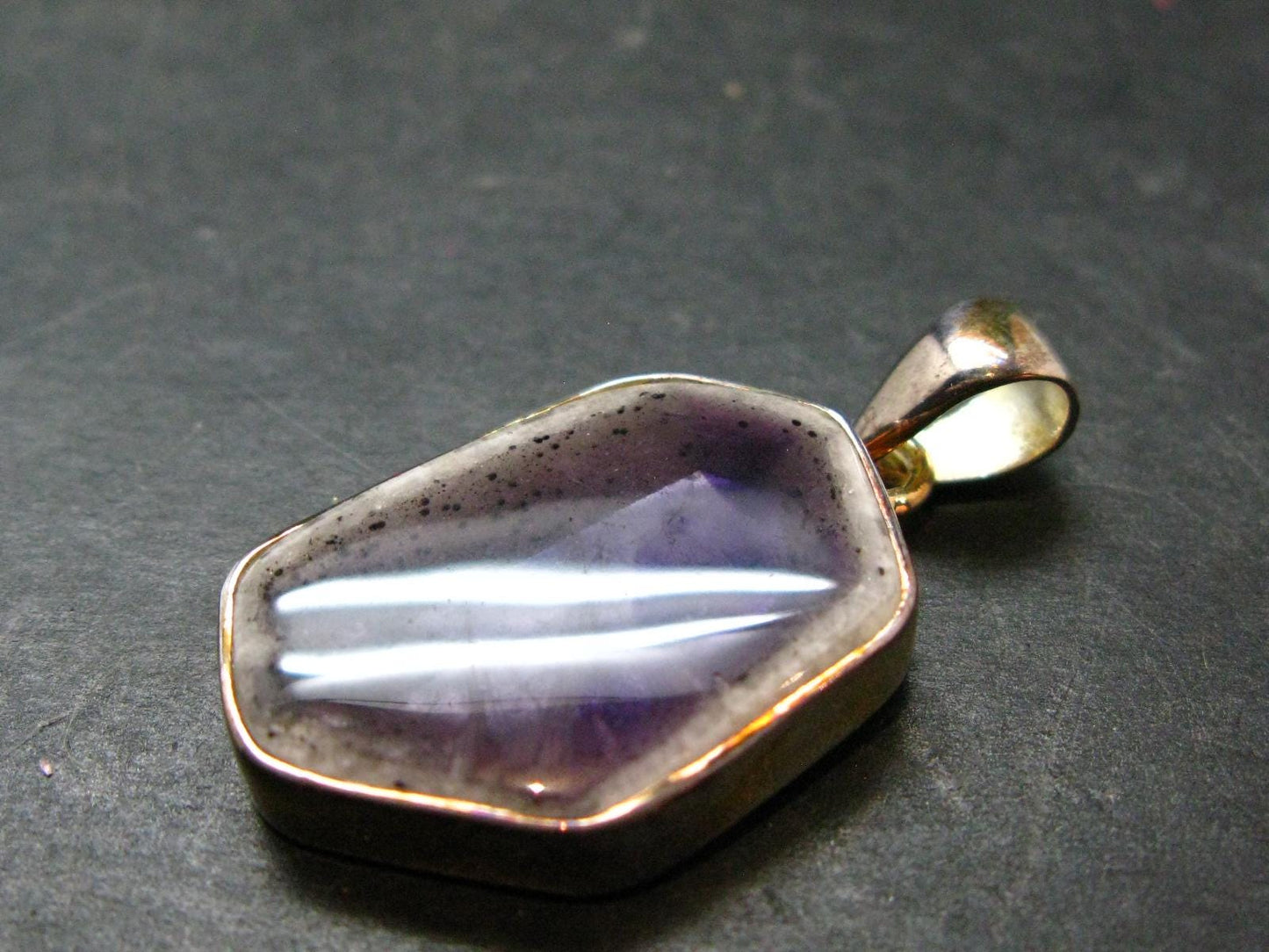 Atomic Trapiche Amethyst Sterling Silver Pendant From Brazil - 1.4" - 7.12 Grams