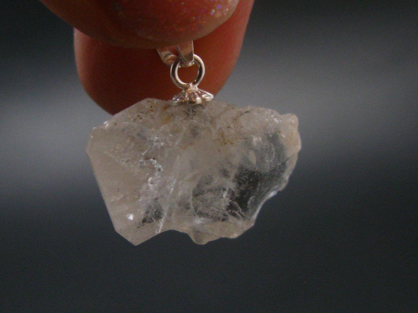 Gemmy Phenakite Phenacite Crystal Silver Pendant from Ukraine - 2.36 Grams - 0.7"