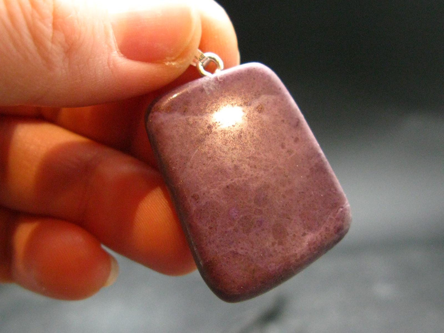 Purple Jade Silver Pendant From Turkey - 1.5" - 9.90 Grams