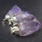 Lot of 3 Natural Raw Amethyst Pendants from Brazil