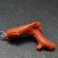 Rare Natural Red Coral Silver Pendant From Italy - 1.3" - 1.71 Grams