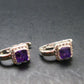 Faceted Natural Amethyst 925 Sterling Silver Earrings - 0.7" - 3.44 Grams