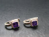 Faceted Natural Amethyst 925 Sterling Silver Earrings - 0.7" - 3.44 Grams