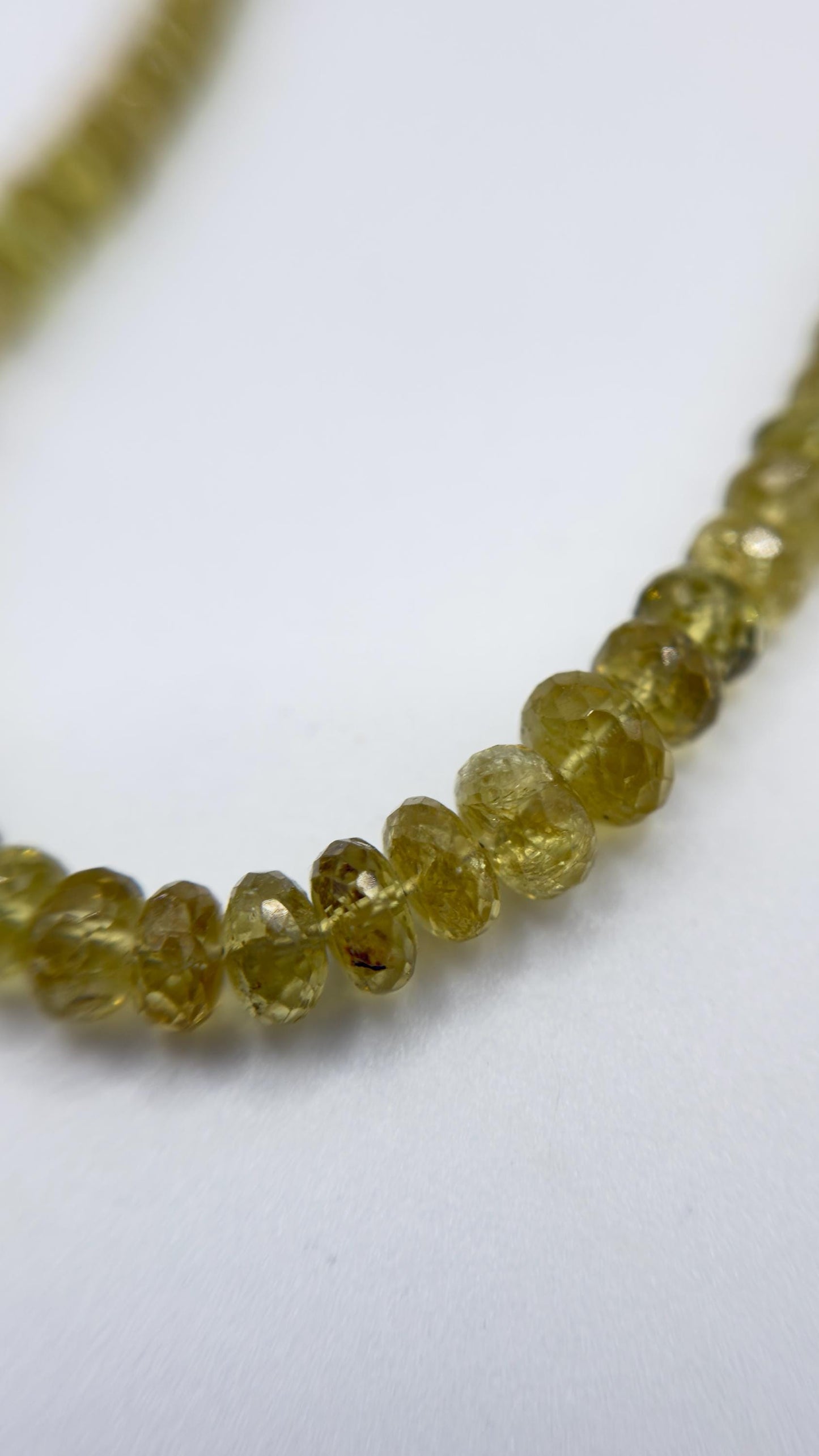 Natural Chrysoberyl, Gemstone Beaded Necklace, Faceted Crystal Strand, Minimalist Jewelry Gift for Her