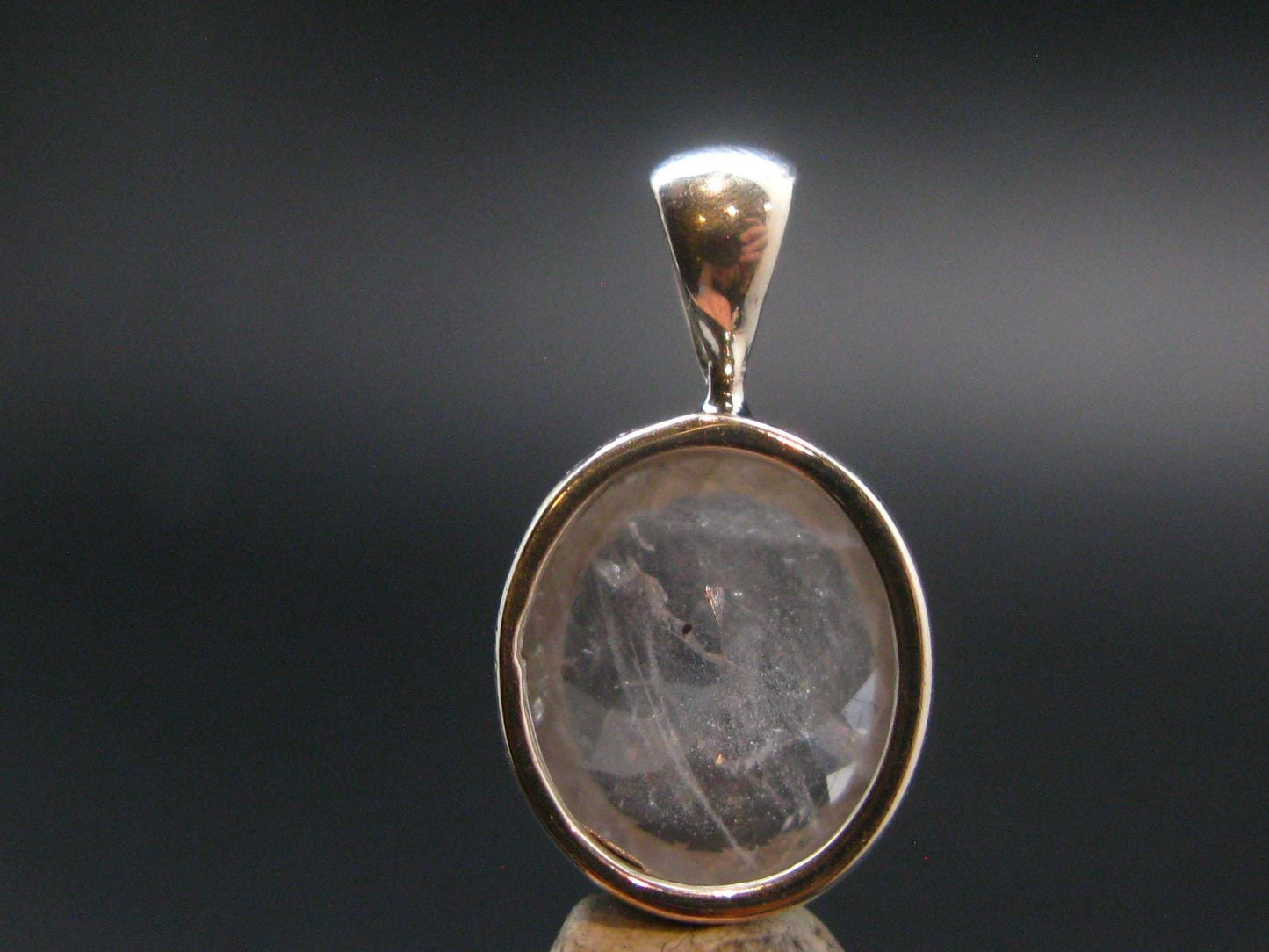 7.02 Carat Phenakite Phenacite Gem Sterling Silver Pendant from Russia - 0.8" - 3.09 Grams