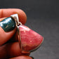 Rhodochrosite Silver Plated Pendant From Argentina - 1.2" - 5.81 Grams
