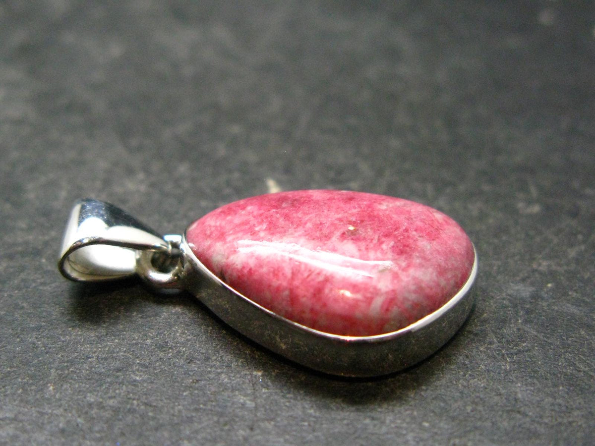 Thulite Silver Pendant From Norway - 1.2"