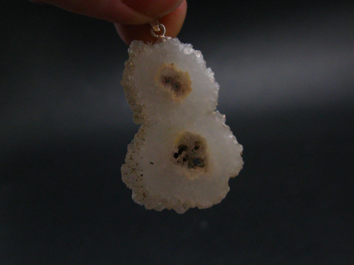 Anandalite Quartz Crystal Silver Pendant From India - 1.6" - 8.11 Grams