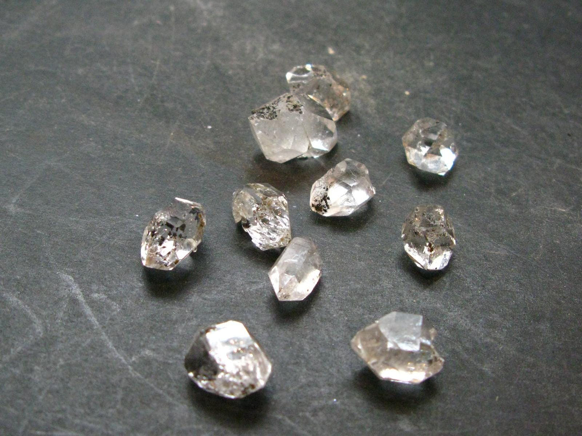 Lot Of 10 Fine Herkimer Diamond Quartz Crystals From New York - 13.0 Grams