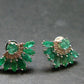Gem Emerald Faceted Earrings In Sterling Silver - 1.57 Carats