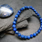 Lapis Lazuli Lazurite Genuine Bracelet ~ 7 Inches ~ 6mm Round Facetted Beads