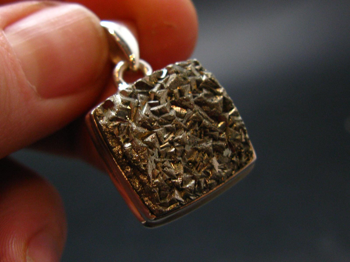 Pyrite Silver Pendant From Peru - 6.82 Grams - 1.0"