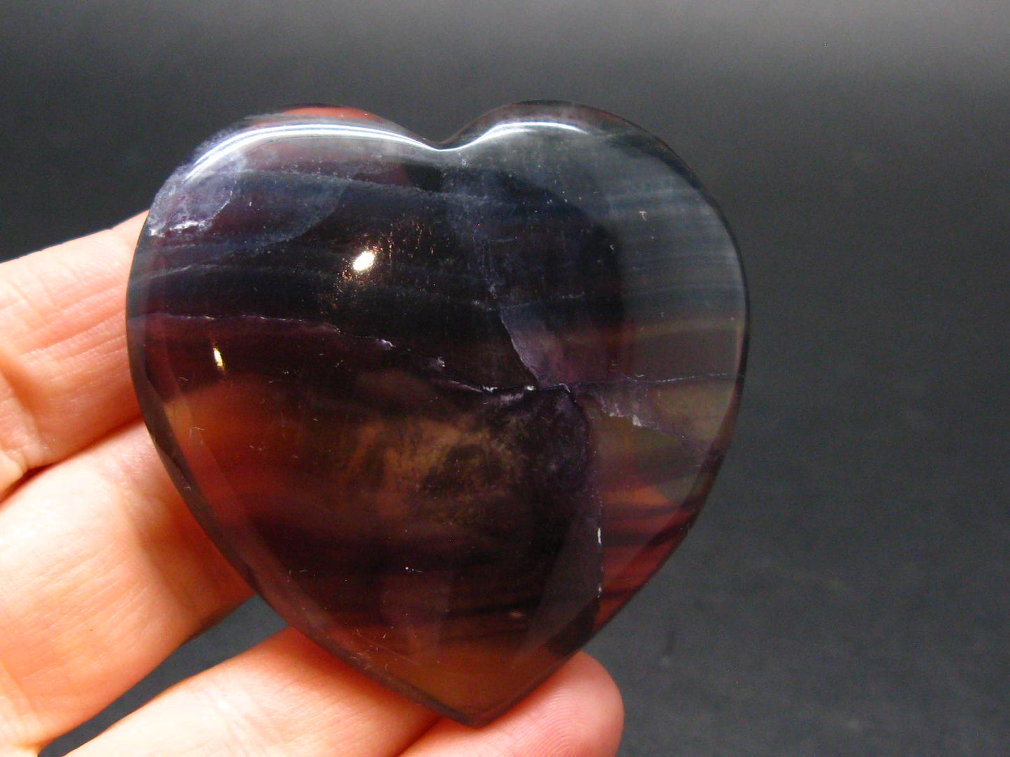 Large Tumbled Natural Fluorite Heart from China - 1.9" - 48.65 Grams
