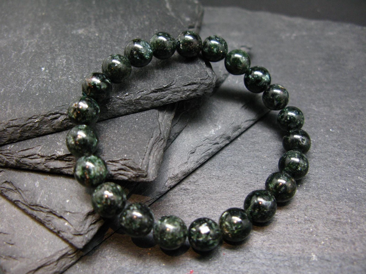 Seraphinite Clinochlore Genuine Bracelet ~ 7 Inches ~ 8mm Round Beads