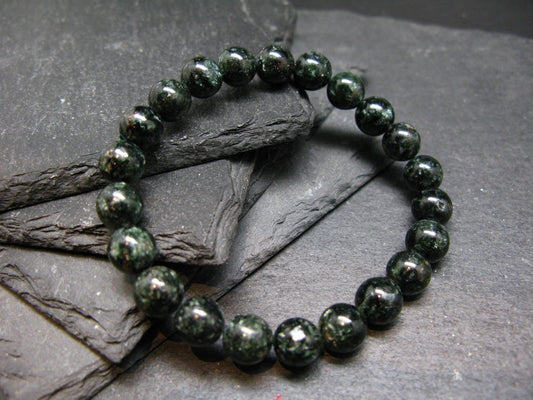 Seraphinite Clinochlore Genuine Bracelet ~ 7 Inches ~ 8mm Round Beads