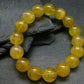 Yellow Fluorite Genuine Bracelet ~ 7.5 Inches ~ 14mm Round Beads