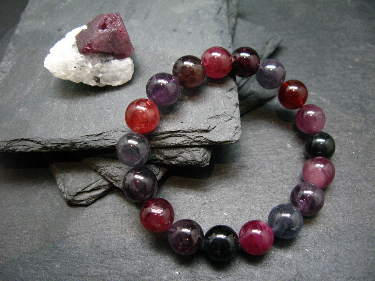 AAA Grade Gem Spinel Genuine Bracelet ~ 7 Inches ~ 11mm Round Beads