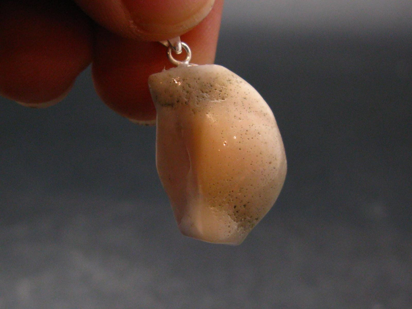 Natrolite Sterling Silver Pendant Necklace From Indonesia - 1.1" - 3.0 Grams