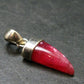 Vivid Juice Carmine Red Gem Rhodonite Silver Pendant From Brazil - 1.1" - 2.09 Grams