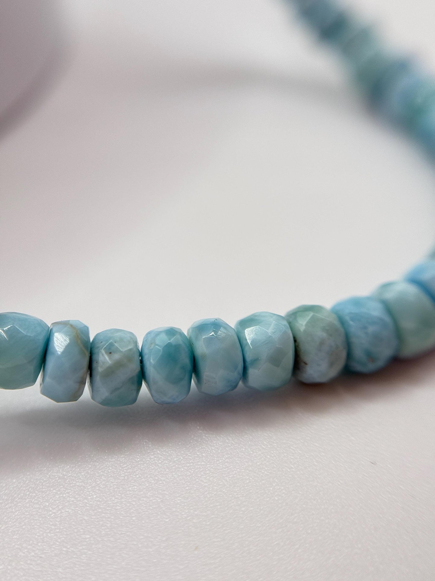 Blue Larimar Bead Necklace Natural Gemstone Necklace Ocean Style Jewelry Gift