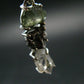Moldavite Herkimer Meteorite Sterling Silver |Pendant From Czech Republic - 1.4" - 3.21 Grams