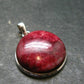 Thulite Silver Plated Pendant From Norway - 1.2" - 7.0 Grams