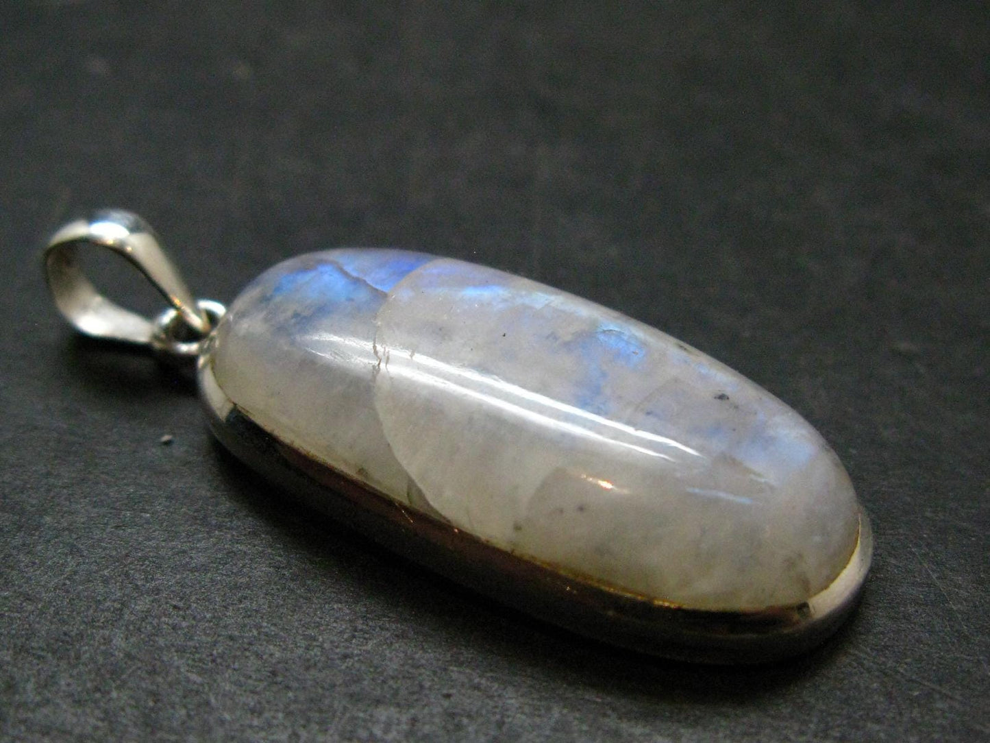 Natural Glow From Inside Moonstone 925 Silver Pendant - 1.8" - 8.82 Grams