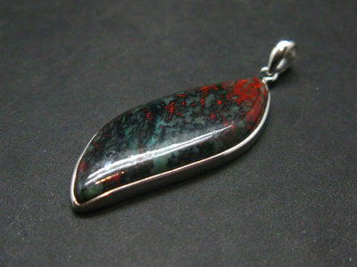 Crimson Cuprite (w/ Chrysocola) Silver Pendant From Mexico - 1.7" - 4.83 Grams