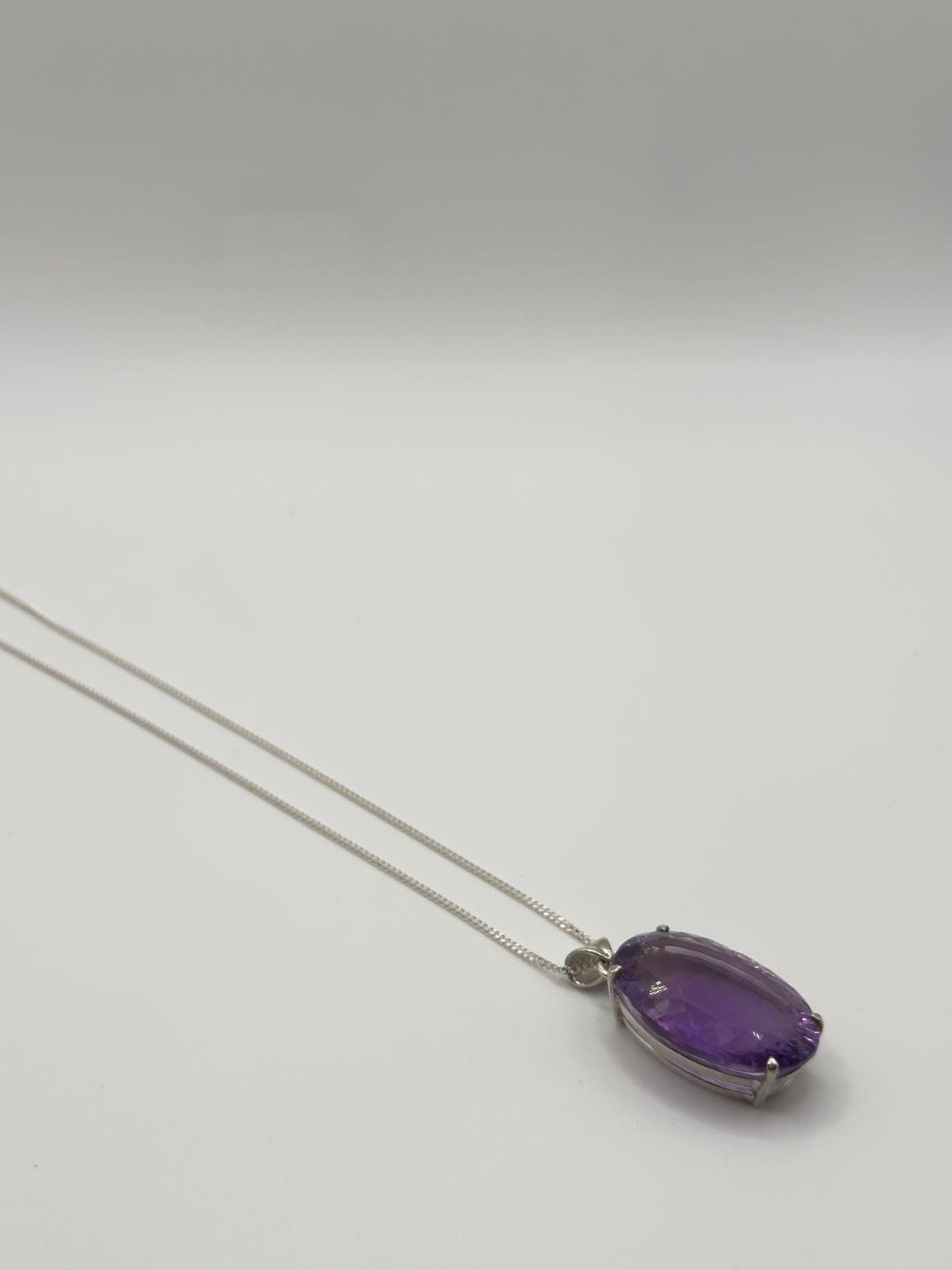 Large Faceted Amethyst Pendant – Solar Sparkle in Violet - 12.11 Grams