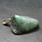 Natural Emerald Tumbled Stone Silver Pendant from Brazil - 1.1" - 4.29 Grams