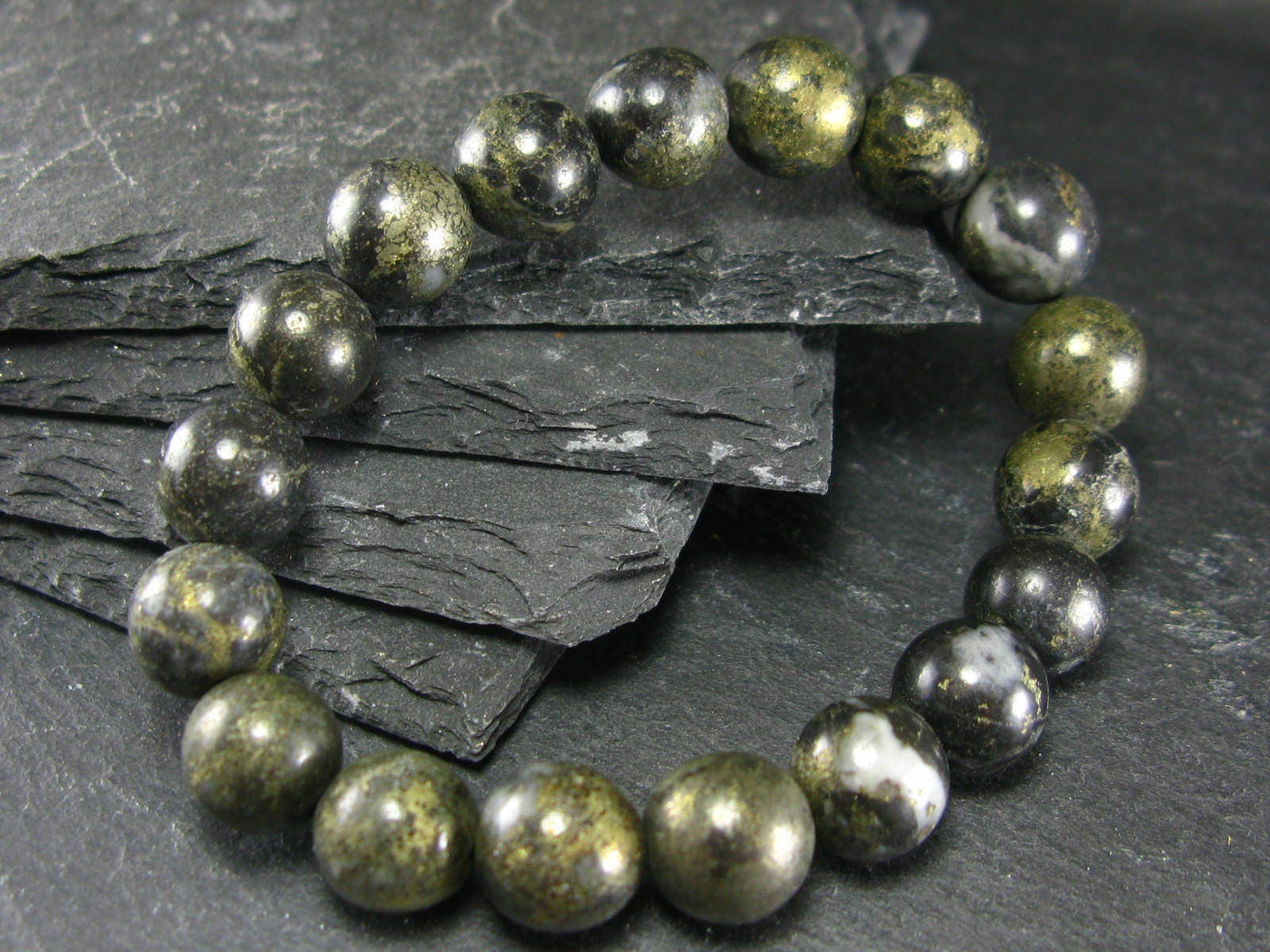 Healers Gold Genuine Bracelet ~ 7 Inches ~ 10mm Round Beads