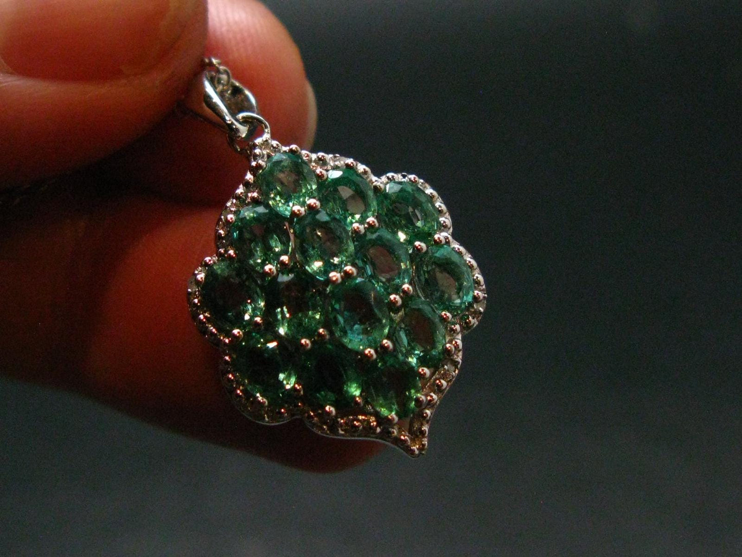 Emerald Silver Pendant W/Chain From Colombia - 4.51 Grams Total