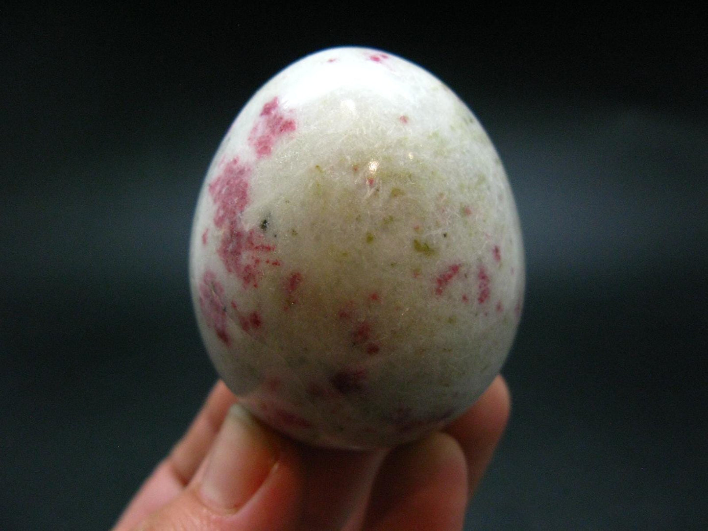 Large Cinnabar in Quartz Egg from Peru - 131.54 Grams - 2.0"