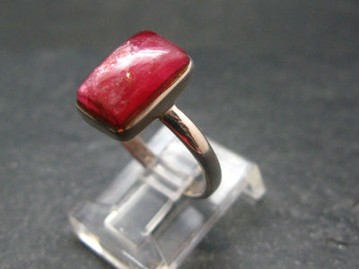 Vivid Juice Carmine Red Gem Rhodonite Silver Ring From Brazil - 3.65 Grams - Size 6.5