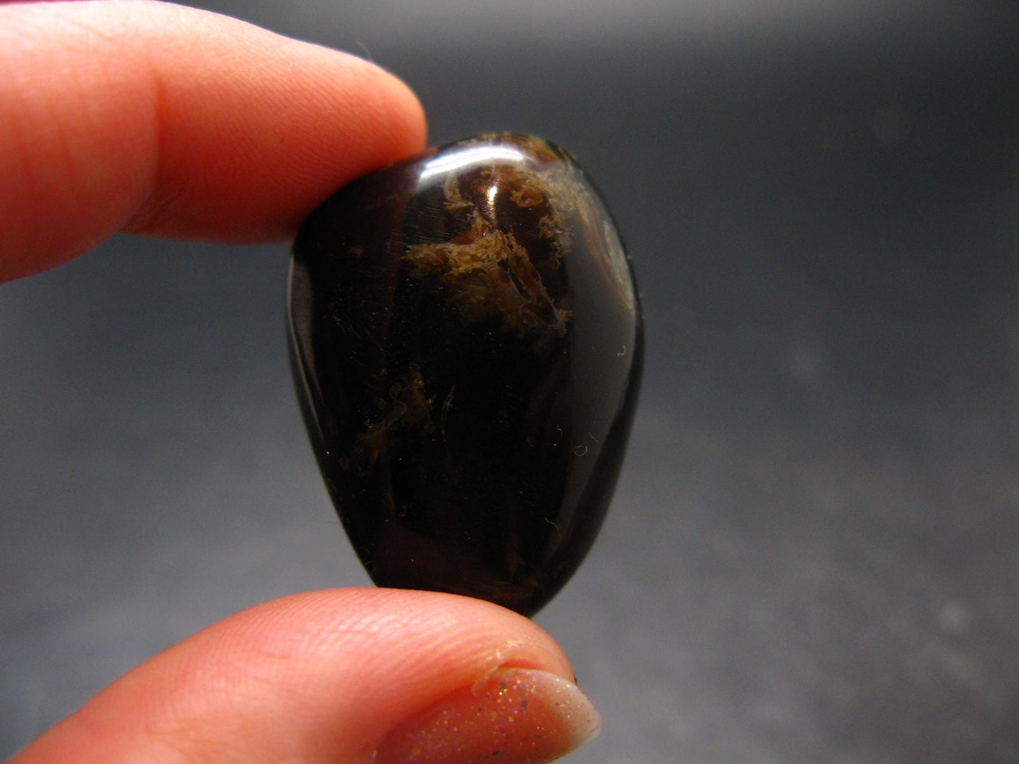 Rare Large Blue Amber Tumbled Piece Fluorescent From Indonesia - 1.2" - 6.92 Grams