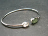 Herkimer Diamond & Moldavite Silver Bracelet - Size Adjustable - 4.33 Grams