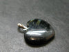 Silver Nuumite Nuummite Heart Pendant From Greenland - 1.0" - 3.58 Grams