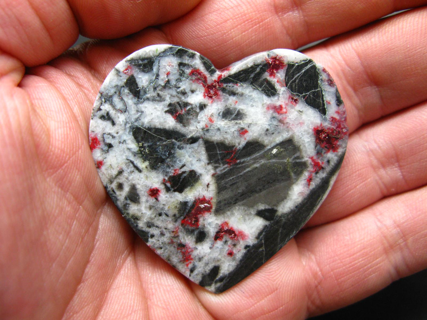 Cinnabar in Dolomite Cabochon from China - 38.19 Grams - 52x50mm