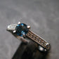 Facetted Blue Topaz Sterling Silver Ring With CZ - 1.87 Grams - Size 7