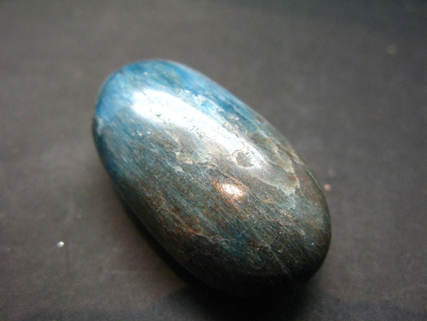 Neon Blue Apatite Tumbled Stone from Madagascar - 40.62 Grams - 1.7"