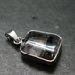 Large Tourmalinated Quartz Crystal Silver Plated Pendant From Brazil - 1.1" - 4.14 Grams