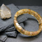 Rutilated Quartz (Rutile & Hematite) Genuine Bracelet ~ 7 Inches ~ 13mm Oval Beads